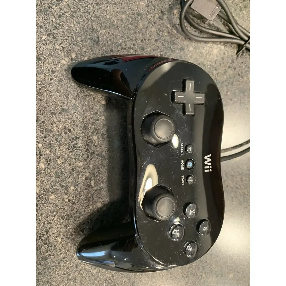 Official Nintendo Wii Pro Controller Classic Black RVL-005 OEM TESTED